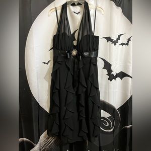 Betsey and Adam Black Ruffle Coctail dress